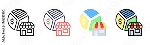 Market Share icon sheet multiple style collection