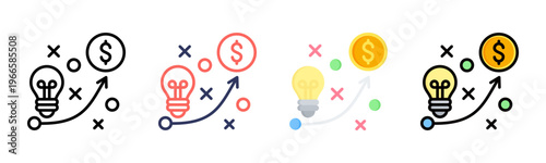 Strategic Planning icon sheet multiple style collection
