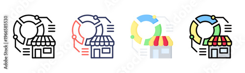 Market Segmentation icon sheet multiple style collection