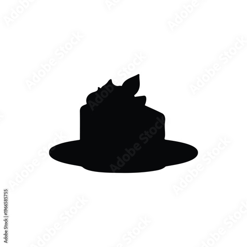 Lemon cake silhouette icon vector illustration.
