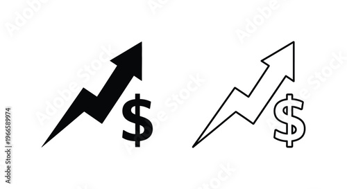Financial Growth Symbols with Arrows and Dollar Signs Vector