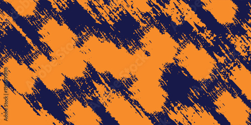 orange black brush Car sticker wrap pattern banner abstract sporty lines black orange color combination grunge brush modern pattern racing motorsport vector design.