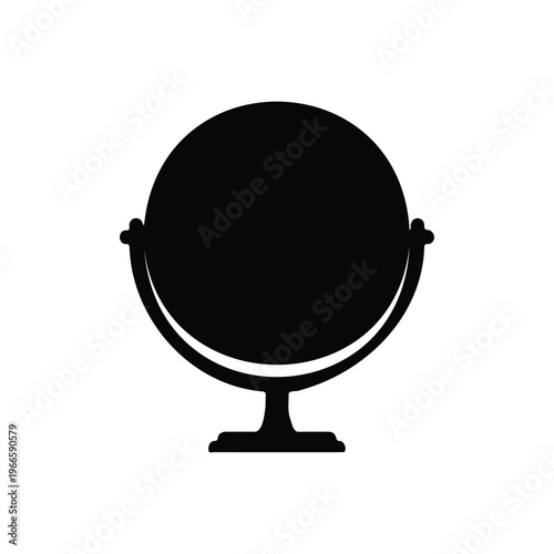 Makeup Mirror silhouette icon vector illustration.
