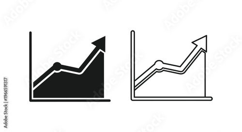 Growth Chart Graphs Icons Vector