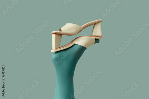 Female leg with tights and ...
