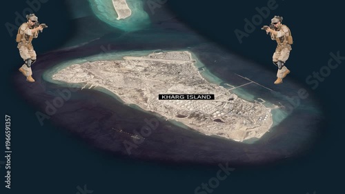 Kharg Island Iran Strategic Oil Terminal Map with Military Presence View