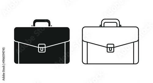 briefcase icon black and white Vector