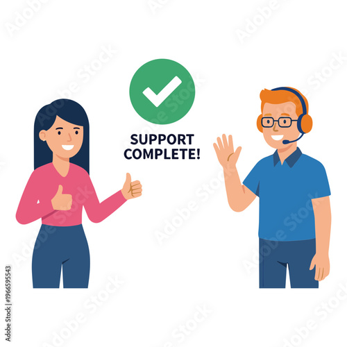 People interact with support complete sign