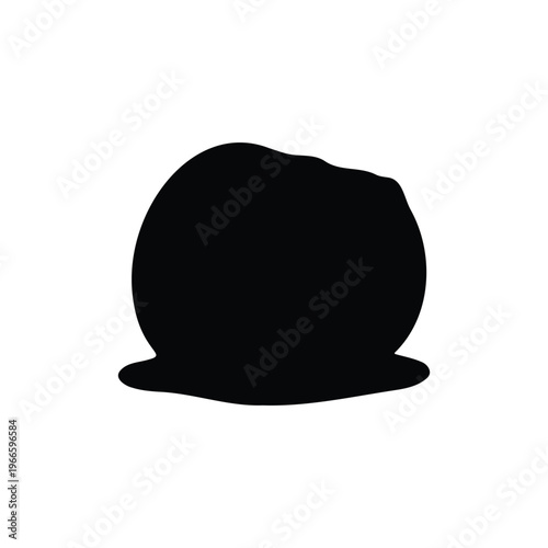 Mozzarella silhouette icon vector illustration.
