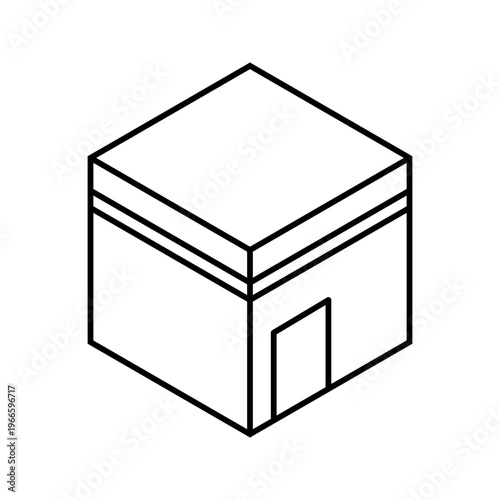 Holly kabba makkah saudi arabia hajj line art icon

