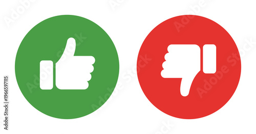 thumbs up thumbs down icons pack, like dislike feedback symbols, approval and rejection concept, rating and review signs, simple modern vector illustration set.