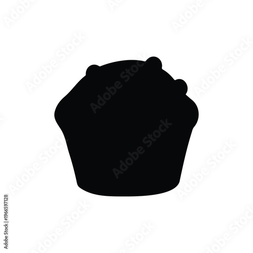 Muffin silhouette icon vector illustration.
