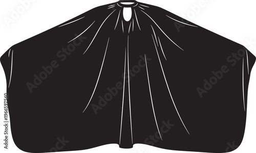 Hairdressing cape for protection during haircutting and styling.