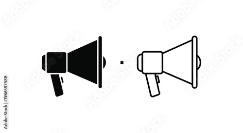 Fotografie Megaphone Duo Black White Vector