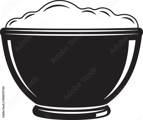 Shaving foam in a bowl vector illustration on transparent background.