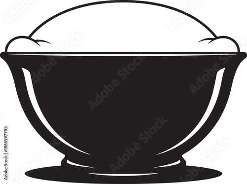 Shaving cream in a bowl vector illustration on transparent background.