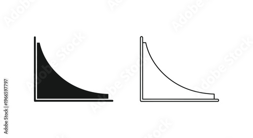 Filled and Unfilled Curve Graphs Vector