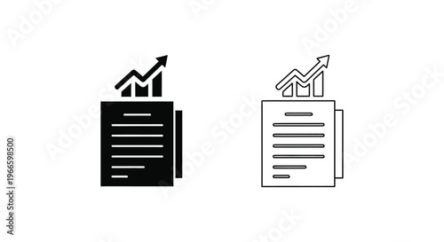 Increasing Growth Success Documents Icons Vector