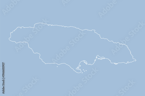 Vector outline map of Jamaica line border country
