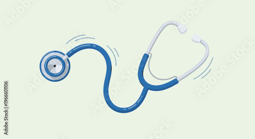 A blue and white stethoscope icon on a plain background