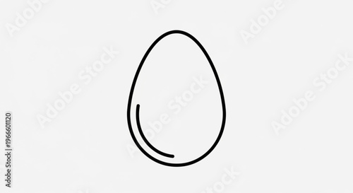 Simple black line drawing of an egg on white background minimalistic design element