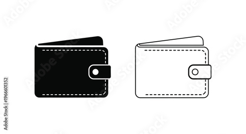 wallet and billfold icons Vector