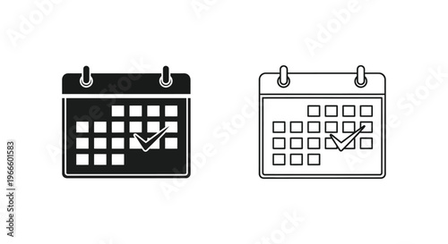 calendar icon, schedule symbol, date planner Vector