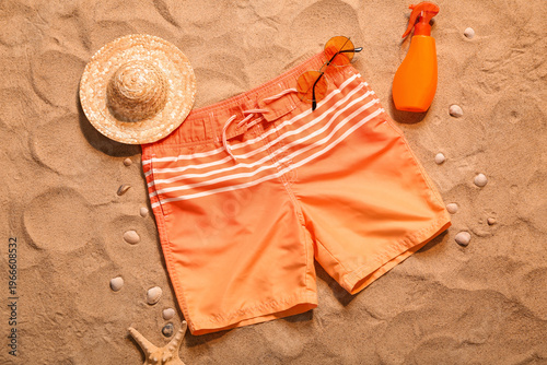 Swim shorts with hat, sunsc...