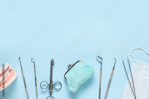 Wallet with dentist's tools...