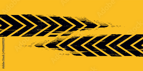 Bold abstract background featuring dynamic black geometric patterns and chevron elements layered over a vibrant yellow backdrop with rough brush stroke textures.