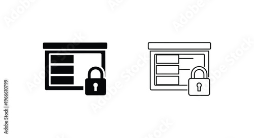 Secure Website Login Icons Vector