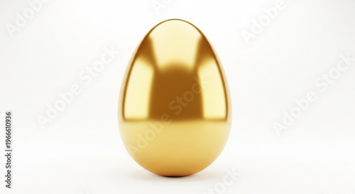 A shiny golden capsule isolated on a clean white background