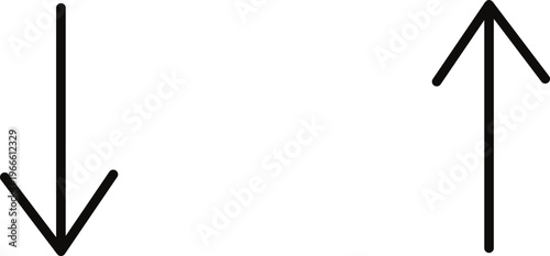 Up and down arrows simple vector icons for direction and move
