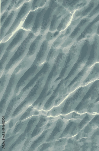 Abstract underwater background with sand ripples and sunlight caustic reflections