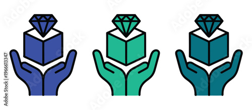 Value proposition icon color set featuring modern business symbols, strategic benefit visuals, and customer-focused graphics ideal for marketing presentations, branding materials