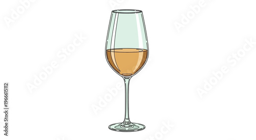 Elegant illustration of a champagne flute filled with sparkling rosé wine, perfect for celebrations, toasts, and sophisticated beverage concepts