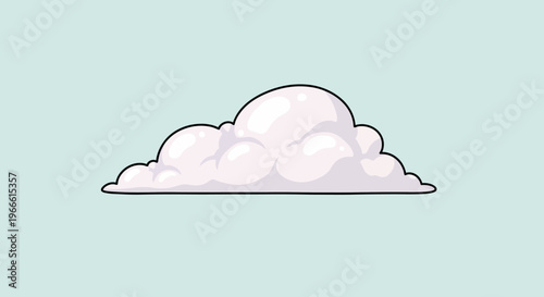 A fluffy white cumulus cloud floating in a pale blue sky
