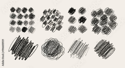 Diverse Collection of Hand-Drawn Scribble Textures Set for Creative Graphic Design Projects, Artistic Overlays, and Unique Background Elements