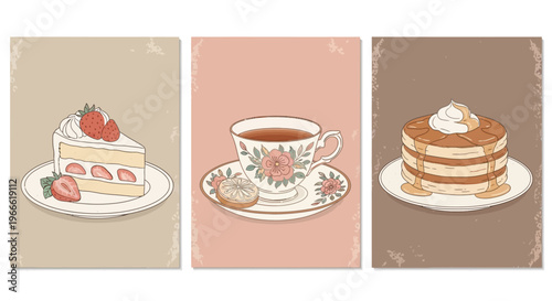 Sweet Delights A Trio of Delicious Desserts and a Warm Beverage