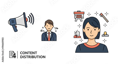 Visualizing the Concept of Digital Content Distribution Engaging Diverse Audiences with Tailored Communication Strategies and Persona-Based Marketing