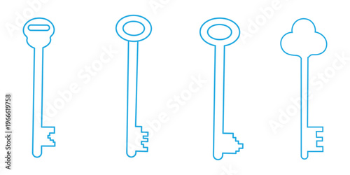 key icon set. key lock icon , access account login password icons - house key icon security symbol. vector interface app icons