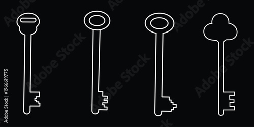 key icon set. key lock icon , access account login password icons - house key icon security symbol. vector interface app icons