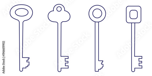 key icon set. key lock icon , access account login password icons - house key icon security symbol. vector interface app icons