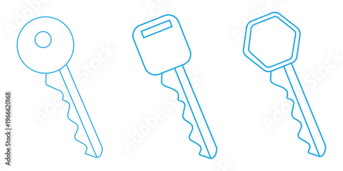Key icon set. Key vector icon. Key symbol
