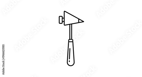 Black and white line art illustration of a professional medical reflex hammer used for basic neurological testing.