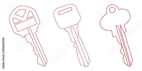 minimalist icons of keys on a ring, one solid black and one line art, symbolizing access and security.