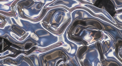 Abstract liquid metal texture seamless shiny reflective background for designs