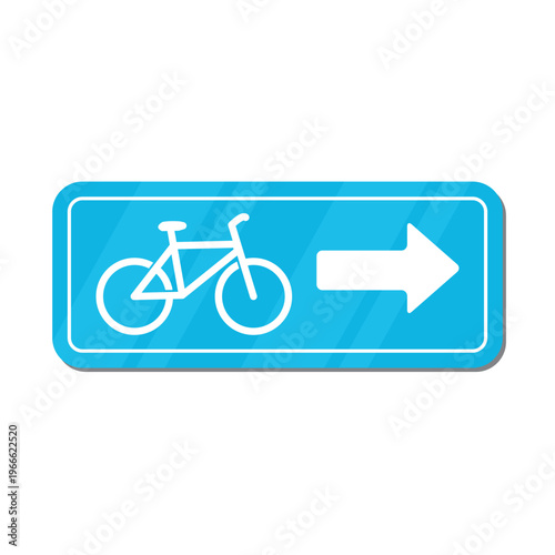 bicycle lane direction sign flat design vector illustration