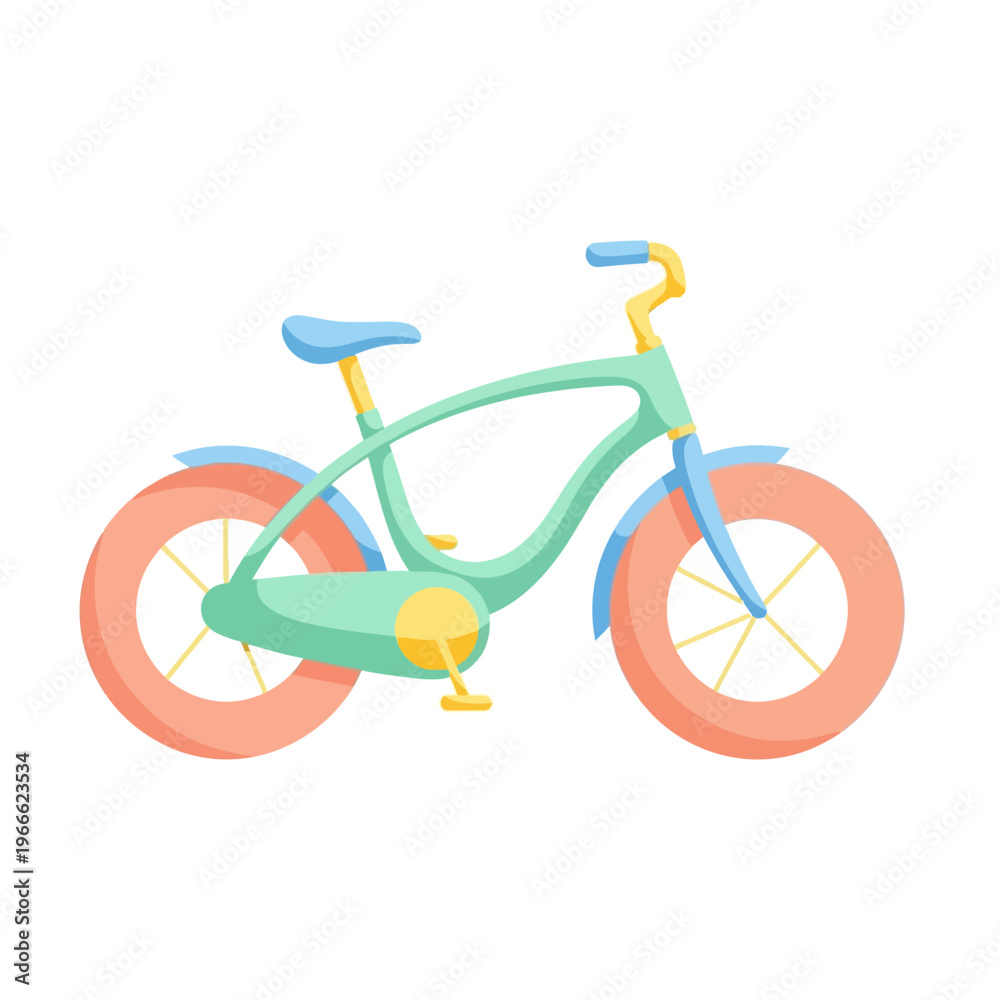 Fototapeta premium Cute Pastel Kids Bicycle Illustration