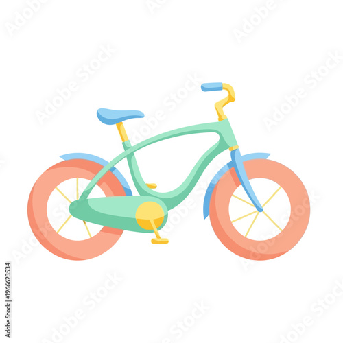 Cute Pastel Kids Bicycle Illustration